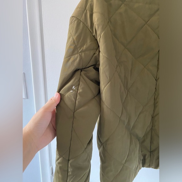 H&M Womens Military Green Quilted Bomber Jacket Size 4 - Picture 5 of 6